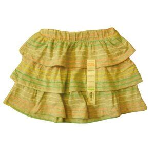 Jumping Beans Cartwheel Scooter Toddler Gray Strip Multicolor Ruffle Skirt 24M